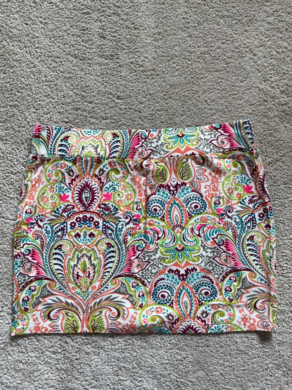 Rip Curl Paisley Print Mini Skirt - Pink, Green, Teal, Coral, Gray